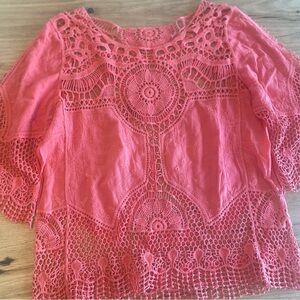 Elegant Pink Lace Women's‎ Top